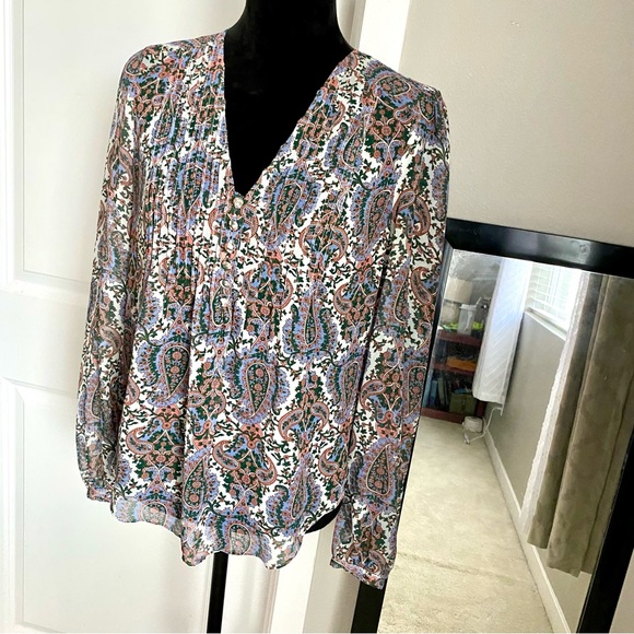 Veronica Beard Lowell Silk Paisley Blouse women’s Size 6 chiffon long sleeve - Picture 3 of 8